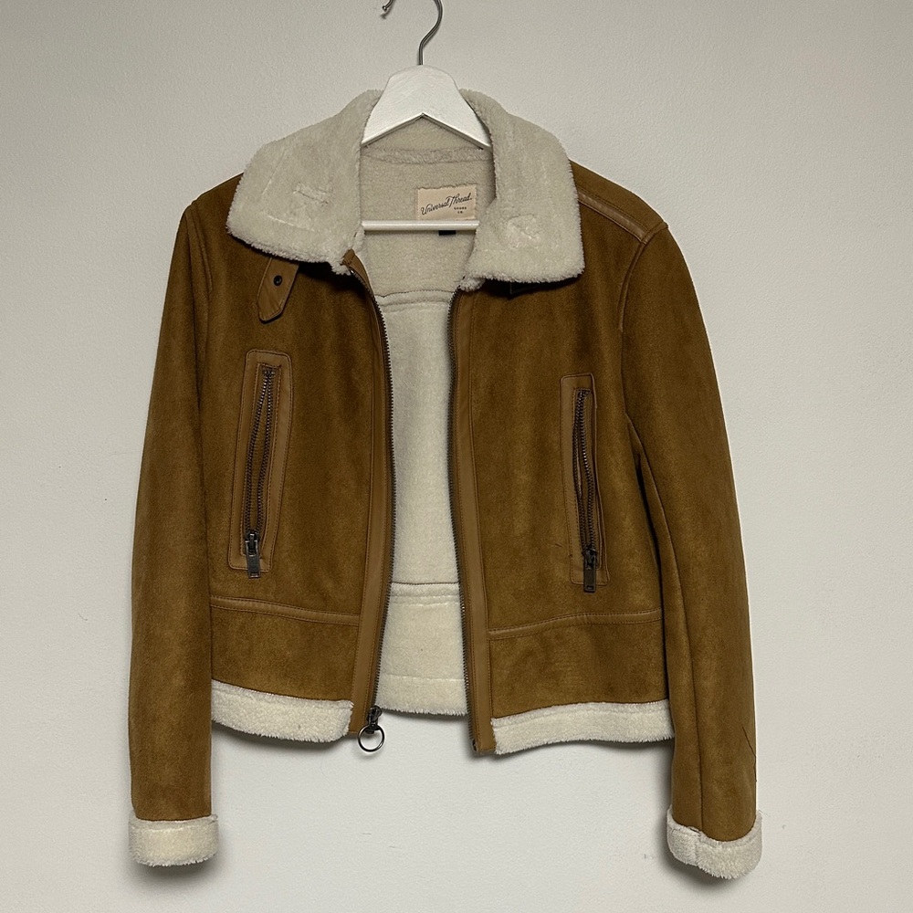 Brown Teddy Jacket with Cream Accents